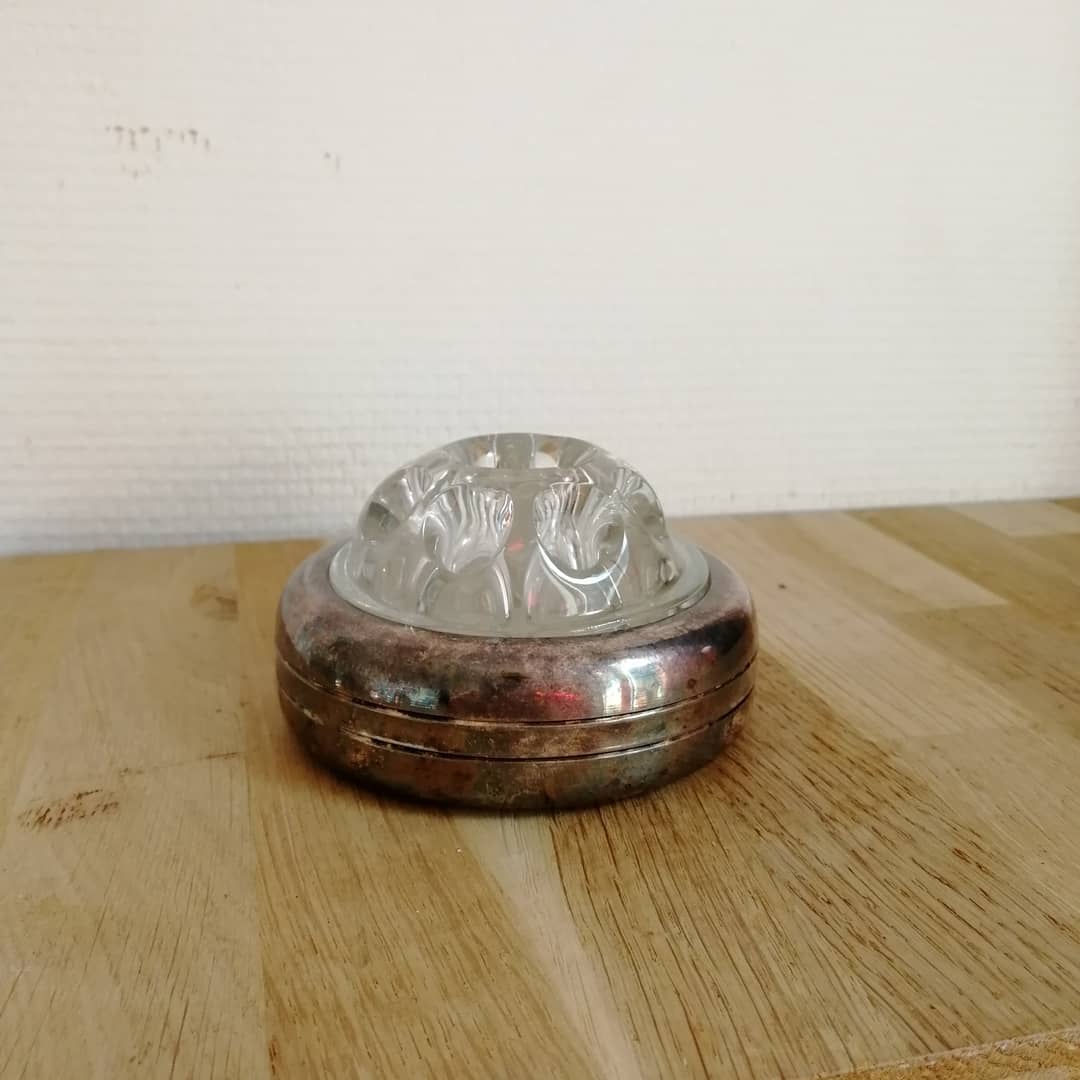 Glass and silver flower picks