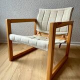 Iconic set of 2 safari armchairs by karin mobring and their coffee table – vintage ikea design in solid pine, vintage