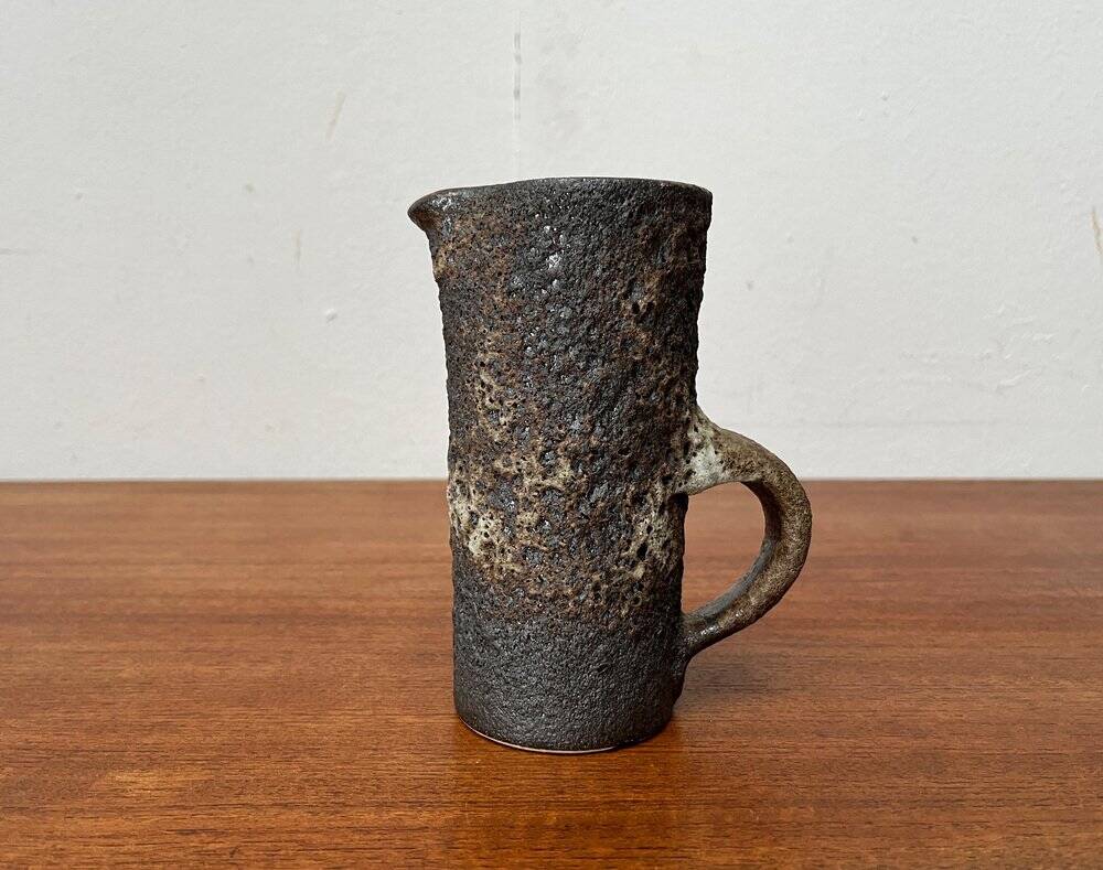 Brutalist Carafe Vase West German in Fat Lava Ceramic from the 1960s by Jopeko