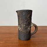 Brutalist Carafe Vase West German in Fat Lava Ceramic from the 1960s by Jopeko