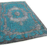 Hand-knotted unique anatolian 1980s 156 cm x 285 cm grey carpet