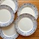 5 iron clay dessert plates Colbert, Creil and Montereau