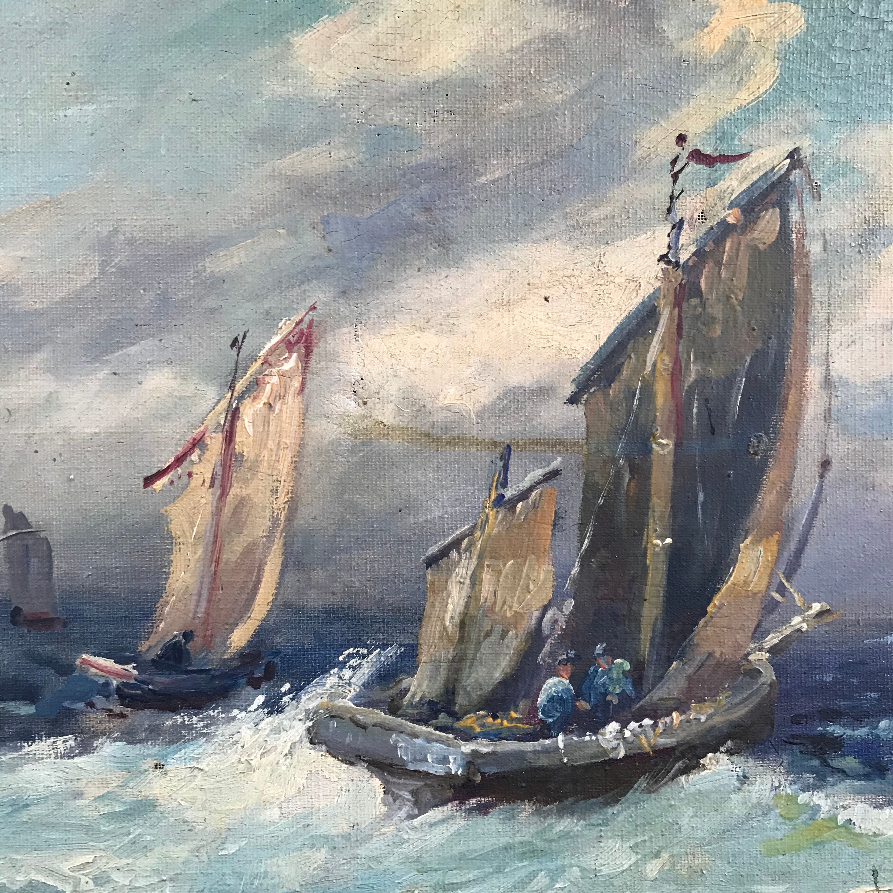 Table old fishing boats