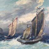 Table old fishing boats