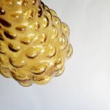 Italian carafe amber yellow glass vintage bubbles