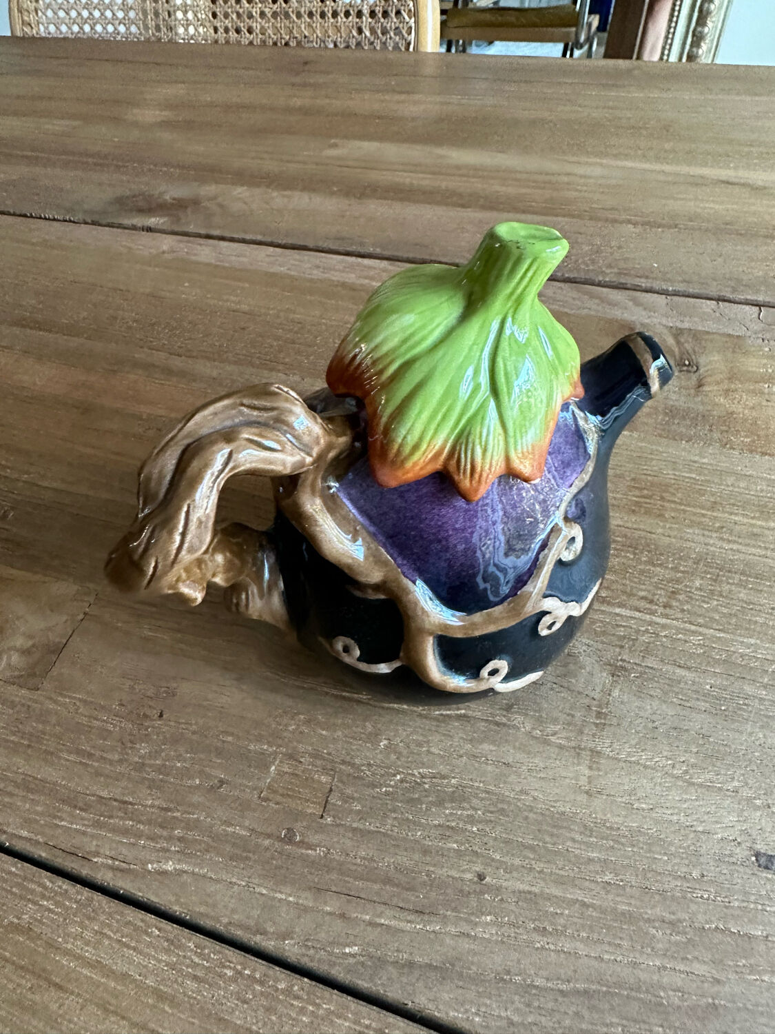 Augergine slip teapot