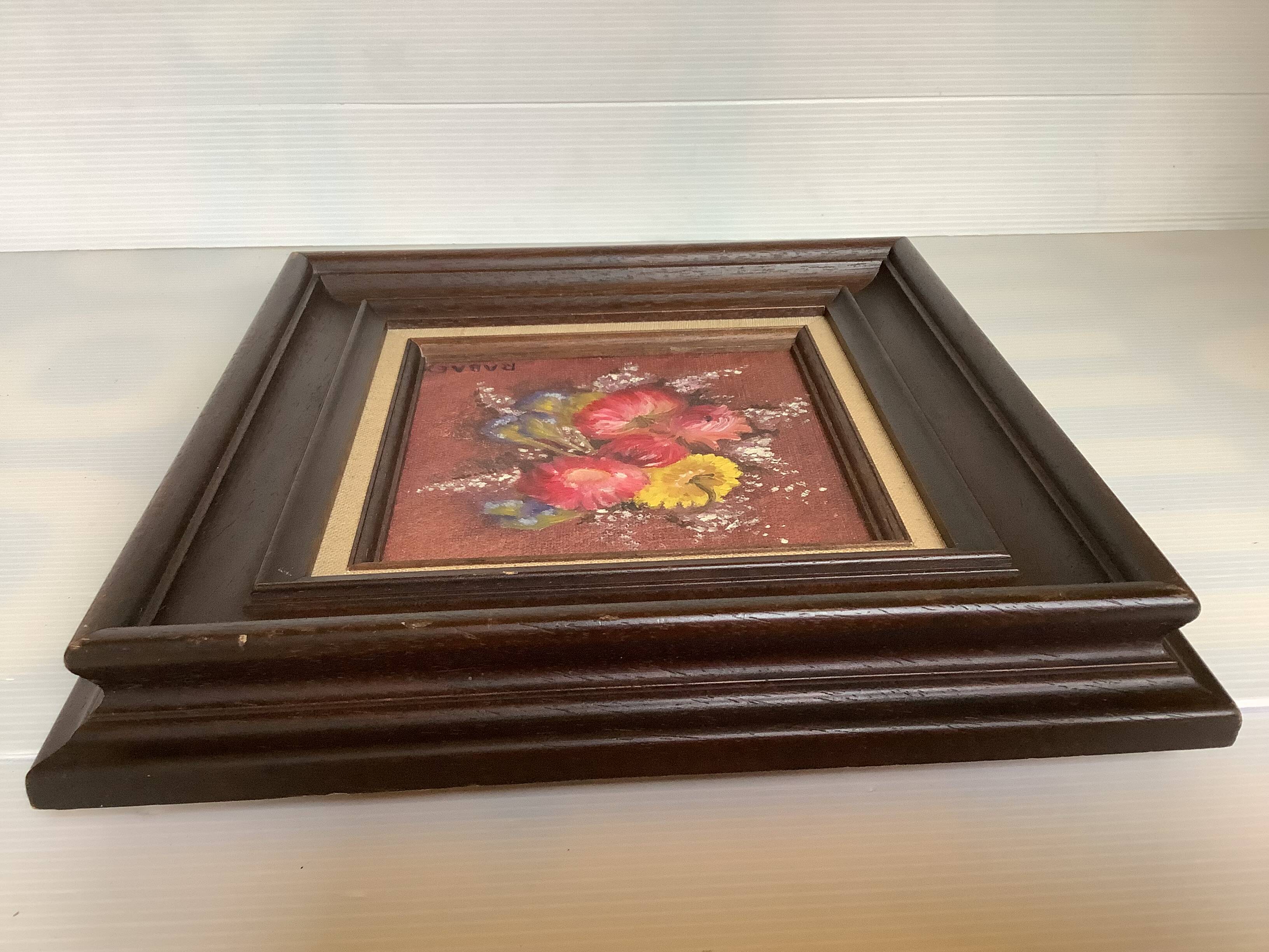 Bouquet of flowers oil on canvas painting Rabaey