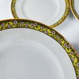 Set of 6 "Yvonne" iron earth plates, Orchies, early 20th century