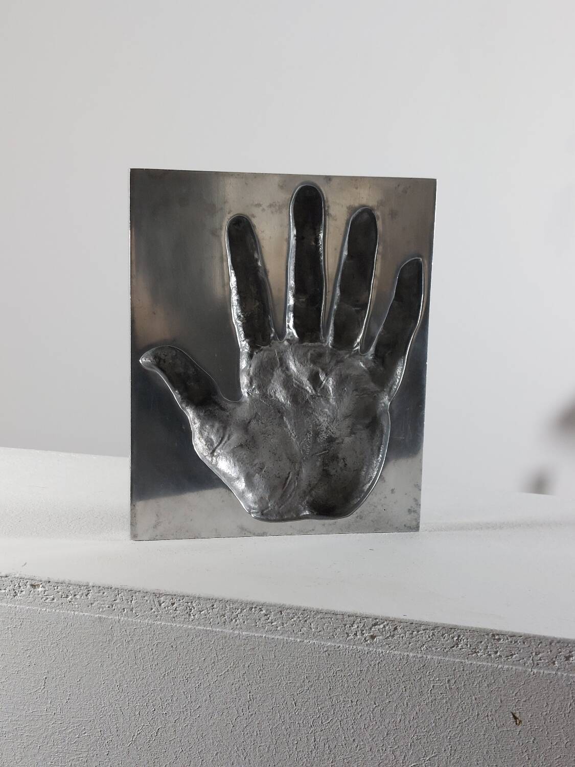 Aluminium sculpture of the protophotographic artwork by Ron Adzak.