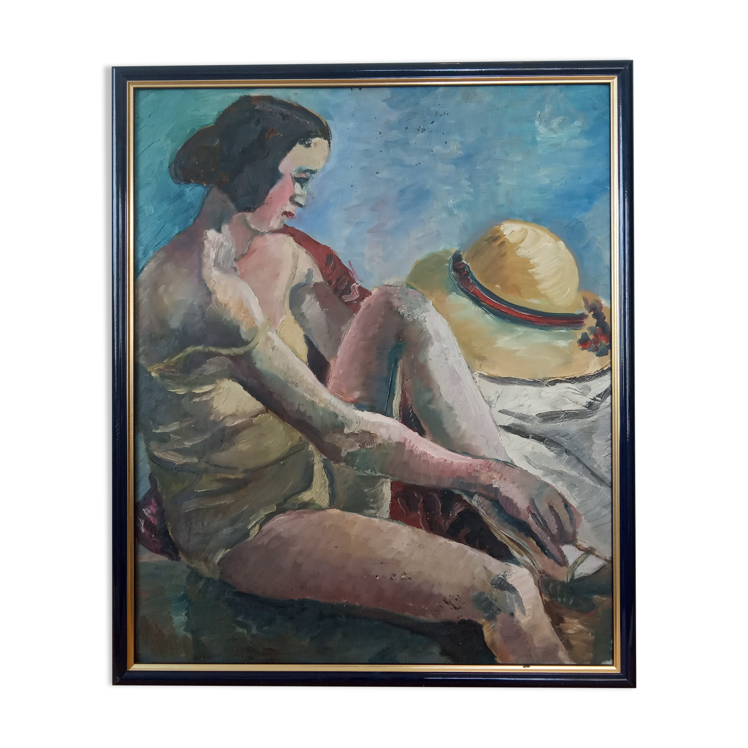 Portrait de jeune femme au chapeau