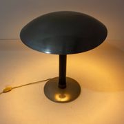 Italian desk / table mushroom lamp in brushed metal, 1950s
