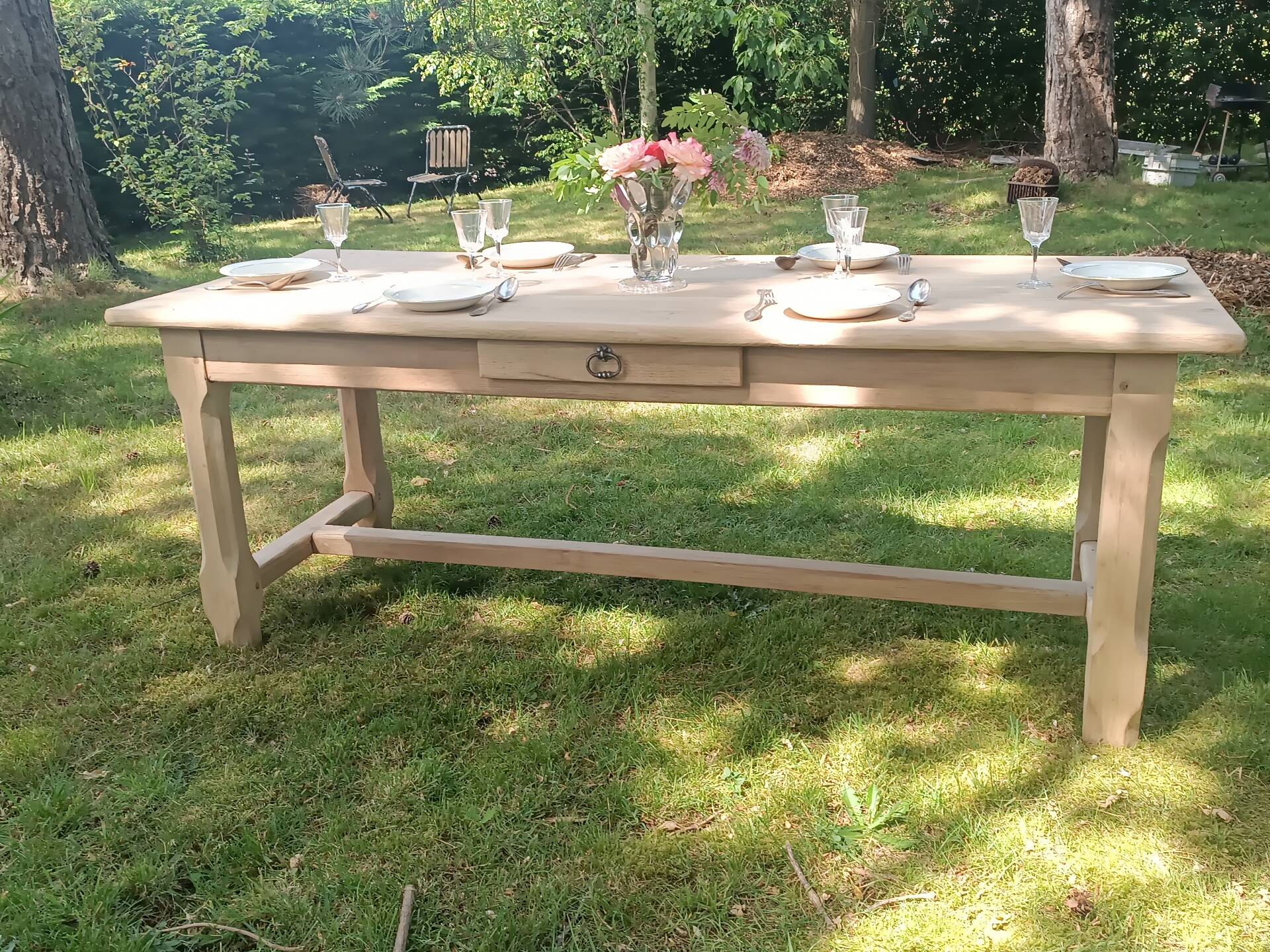 Renovated solid oak farmhouse table