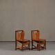 Vintage sculptural unique design dining chairs, France 1960s set of 2