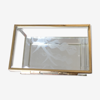 Engraved glass bijou box