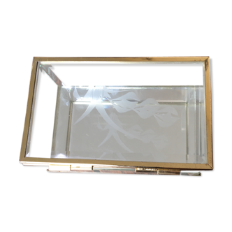 Engraved glass bijou box
