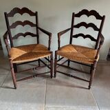 Pair of brutalist armchairs