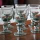7 grands verres à vin soufflés vert d'eau