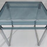 Transparent grey blue vintage side table