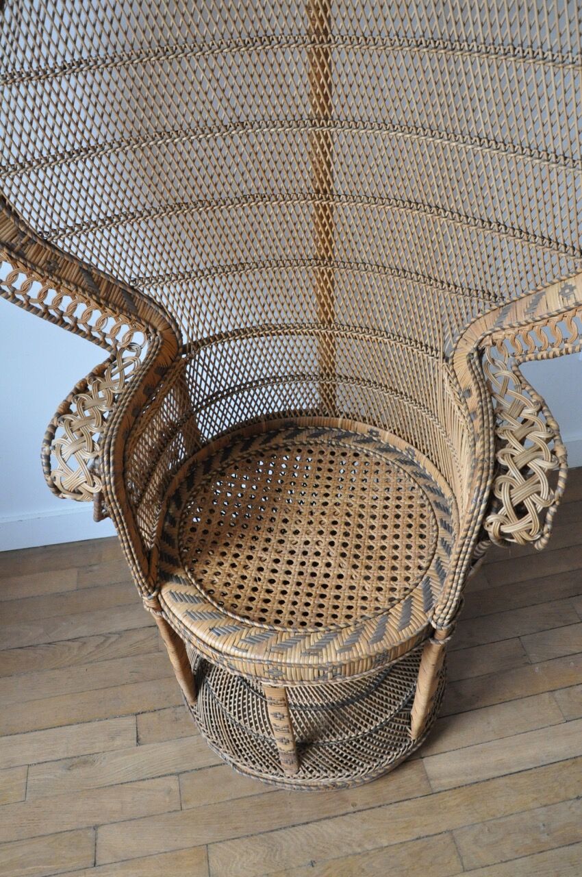 Fauteuil Emmanuelle en rotin et osier