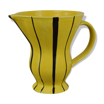 Ceramic pitcher of Sarreguemines Digoin Revernay 1960