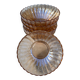 8 orange iridescent glass cups