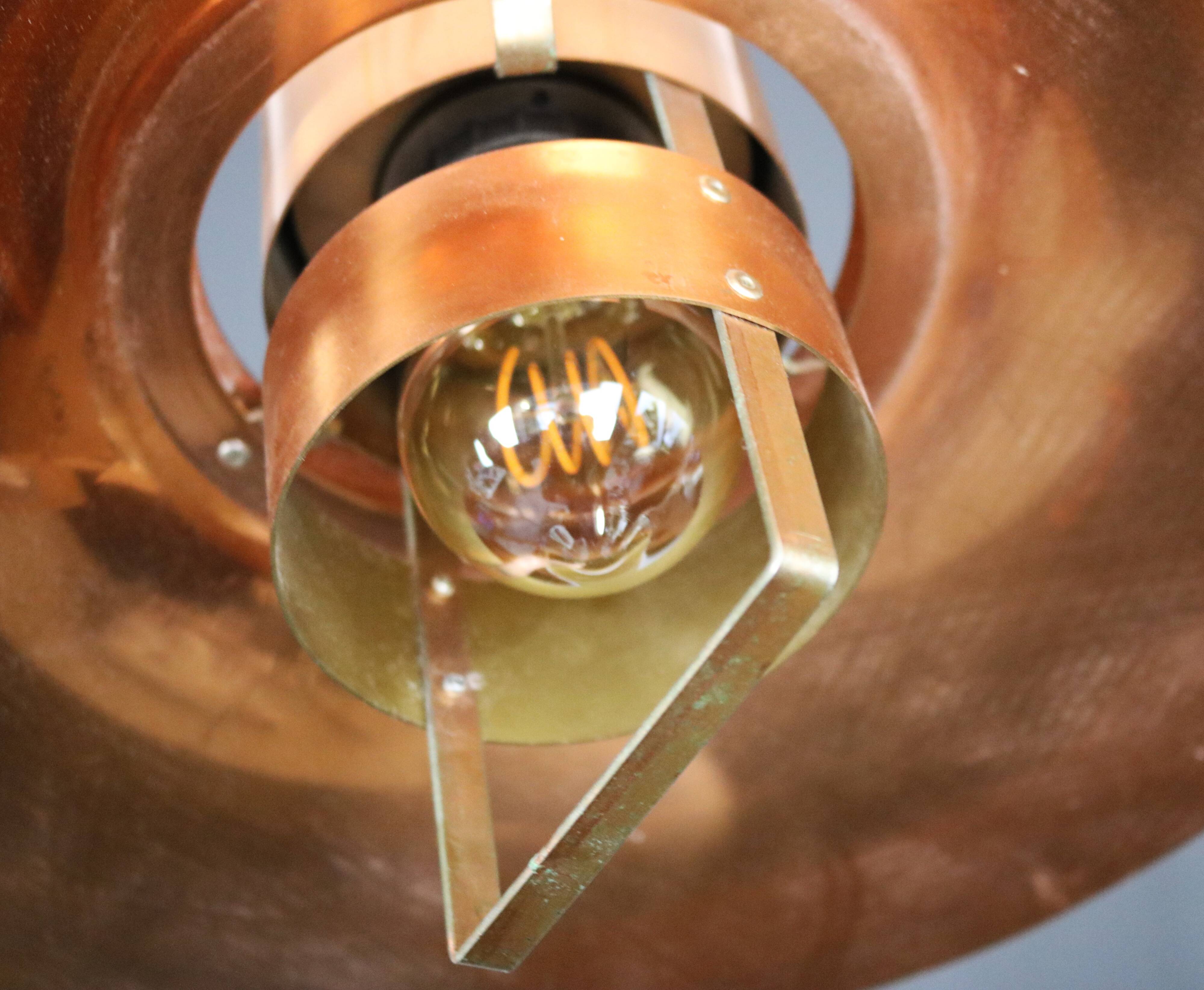 Scandinavian midcentury Design Lamp by Vitrika | solid copper black style | 1960s | Scandinavian