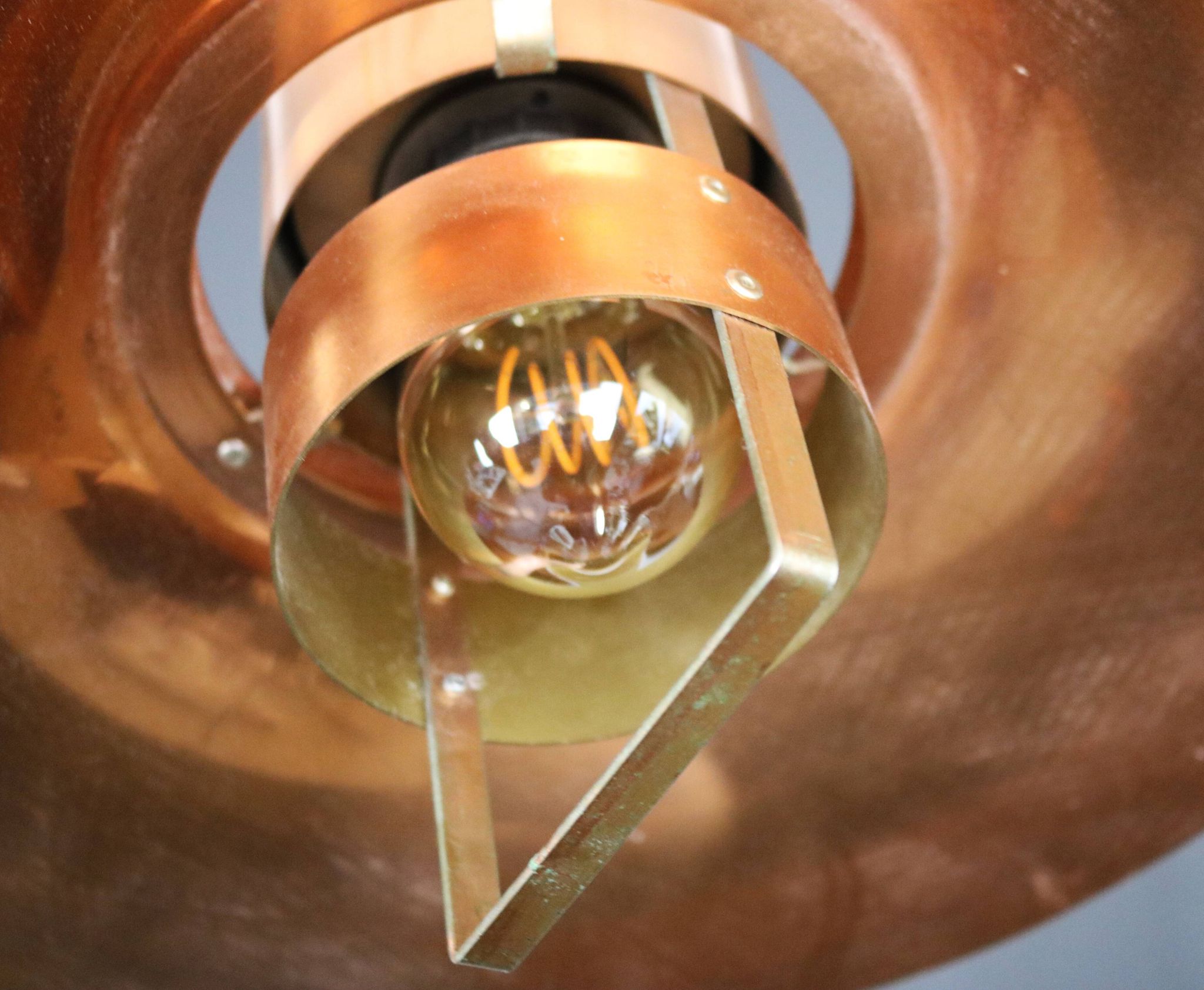 Scandinavian midcentury Design Lamp by Vitrika | solid copper black style | 1960s | Scandinavian