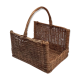 Vintage wicker basket in braided wicker