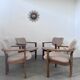 4 old armchairs Italian design chairs 70s vintage curved wood
