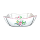 Salad bowl square cut floral vintage earthenware KG LUNEVILLE model Lamppost polychrome