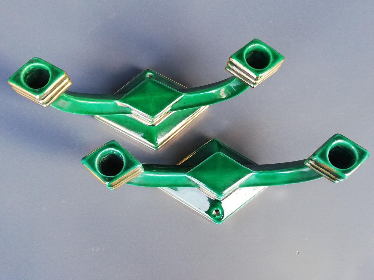 Pair of Art Deco candle holders 40s