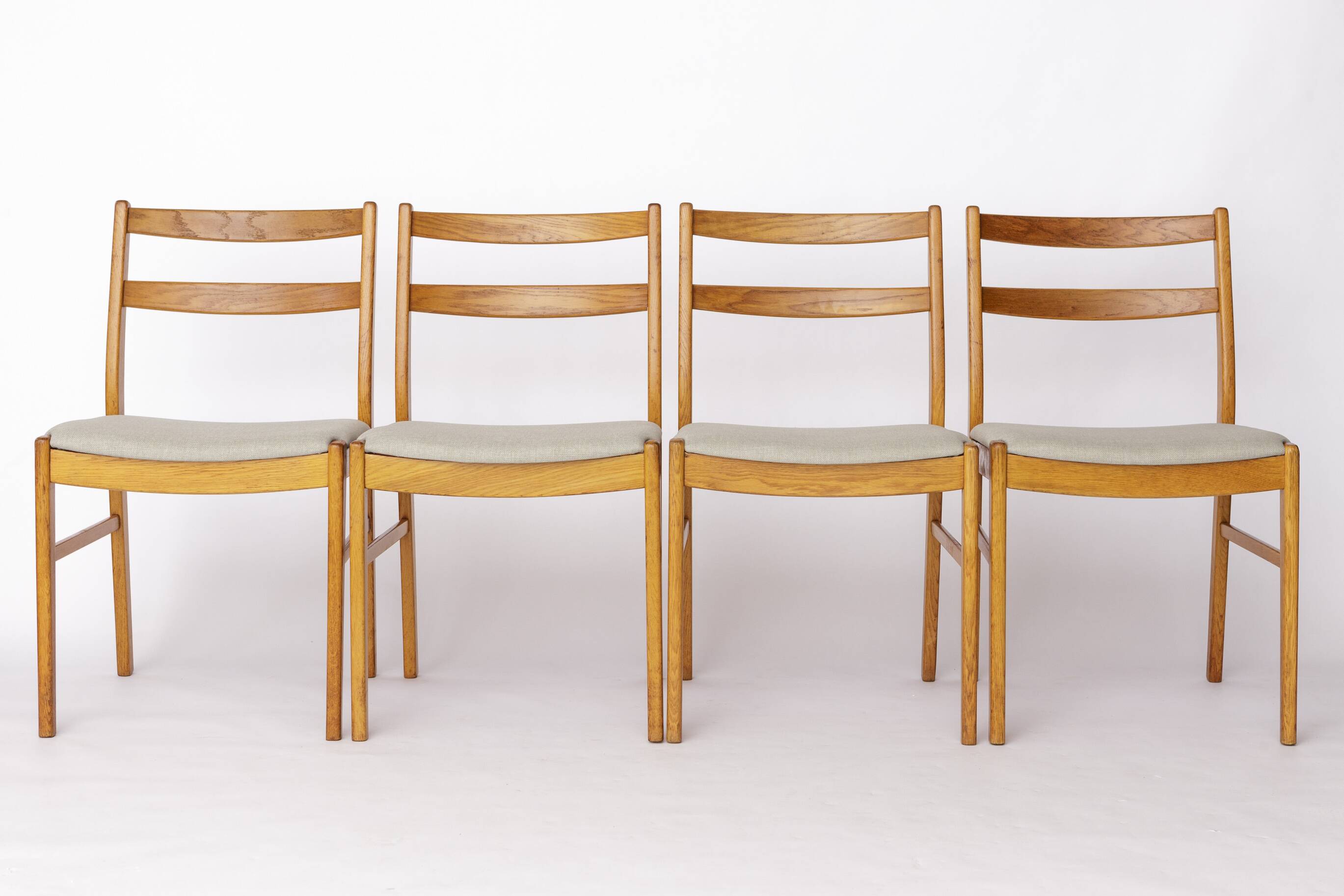 Set of 4 Vintage Oak Dining Chairs, 1960s Swedish Design by Alb Johansson