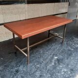 Rectangular steel and wood table