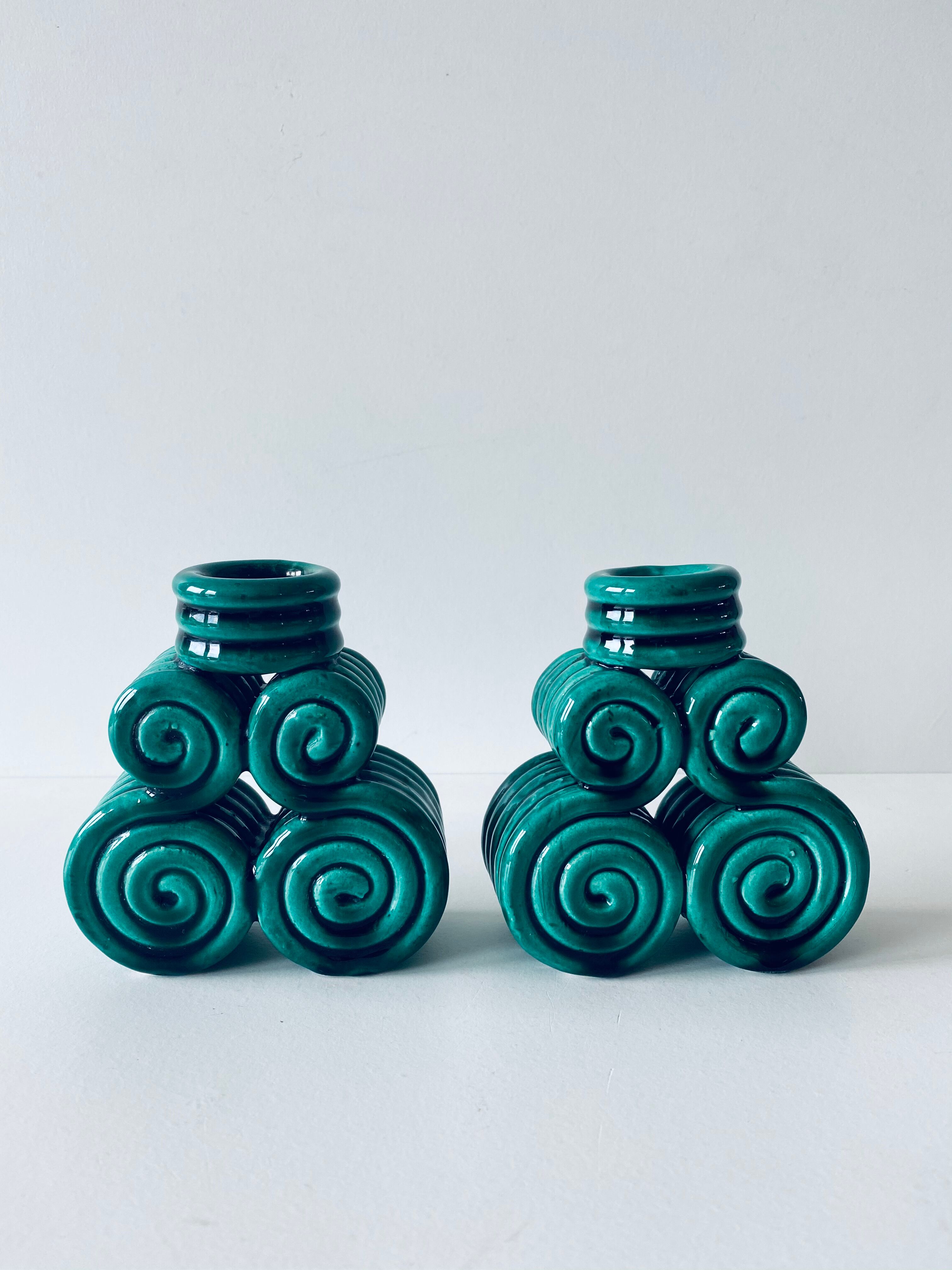 Pair of Vallauris candlesticks