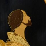 Vintage wooden art panel, Italy, 1963