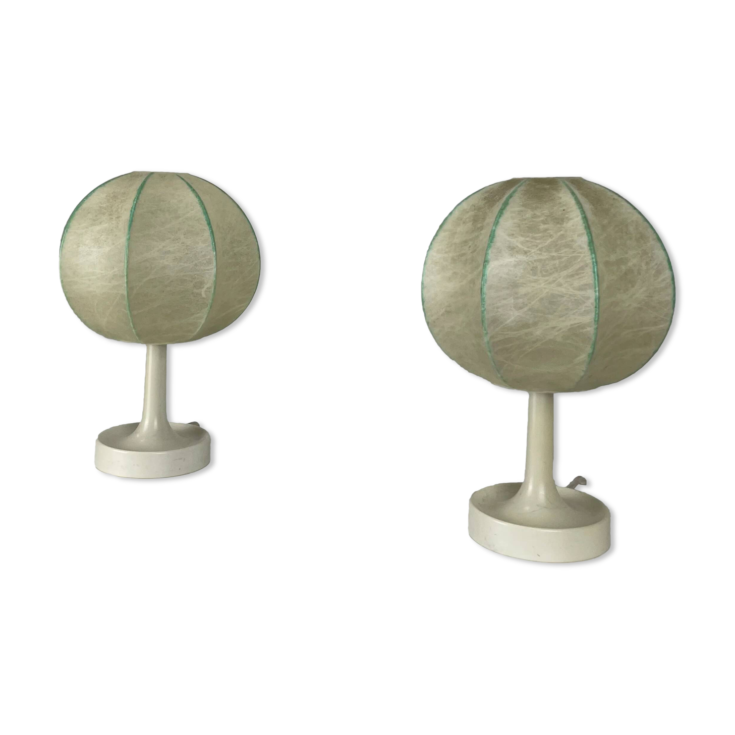 Paire de lampes de table cocoon par Goldkant Leuchten 1960