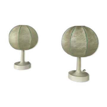 Pair of cocoon table lamps by Goldkant Leuchten 1960