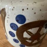 Set of two Japanese grand feu stoneware pots