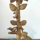 Golden candle holder leaves and birds