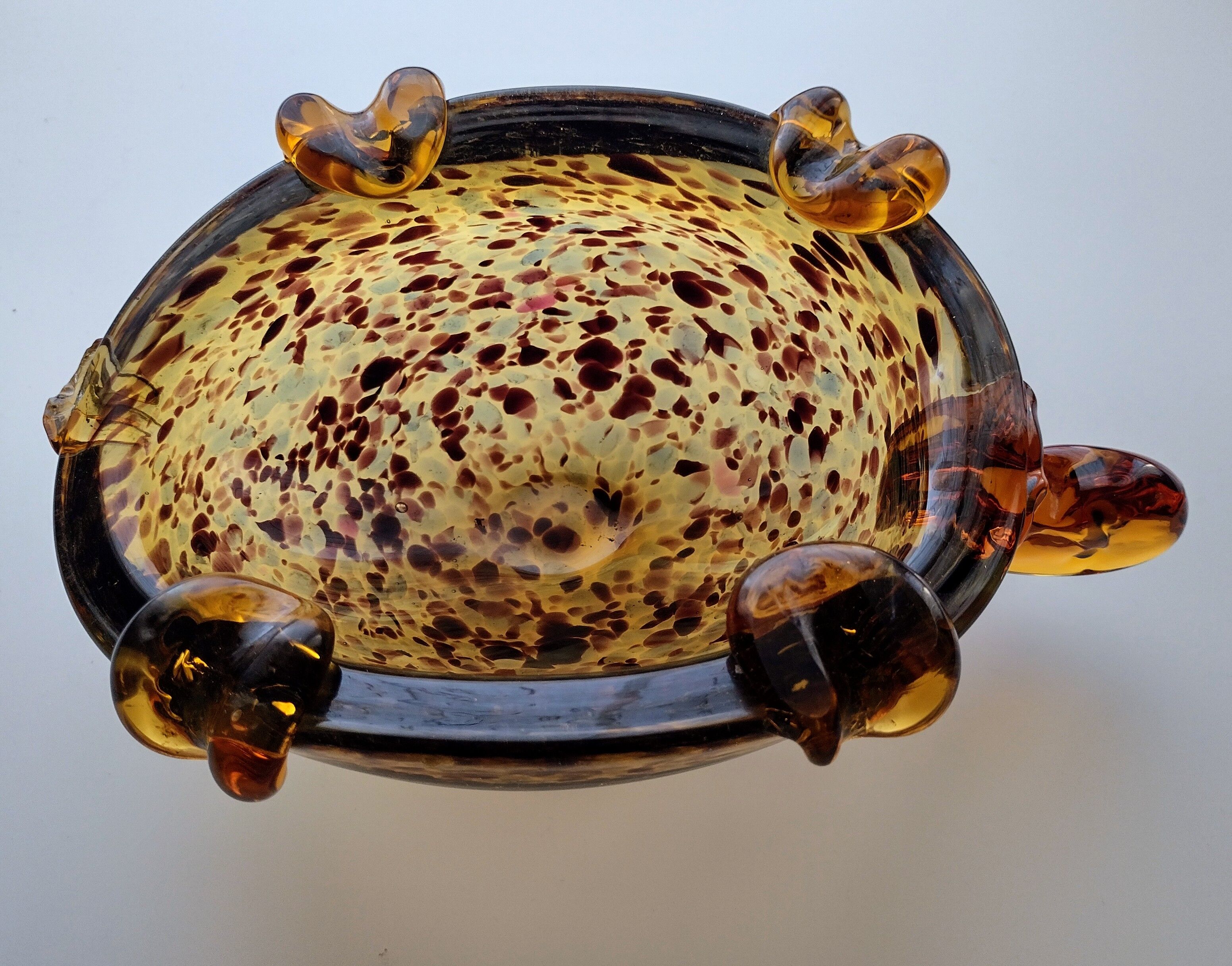 Murano speckled glass tortoise ashtray decoration
