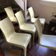 Set of 6 pale yellow vintage chairs by designer Philippe Starck.