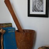Mortar and pestle made of exotic African wood