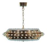 Midmod glass and brass suspension, Orrefors Sweden