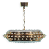 Midmod glass and brass suspension, Orrefors Sweden