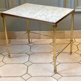 Table d'appoint en marbre et laiton