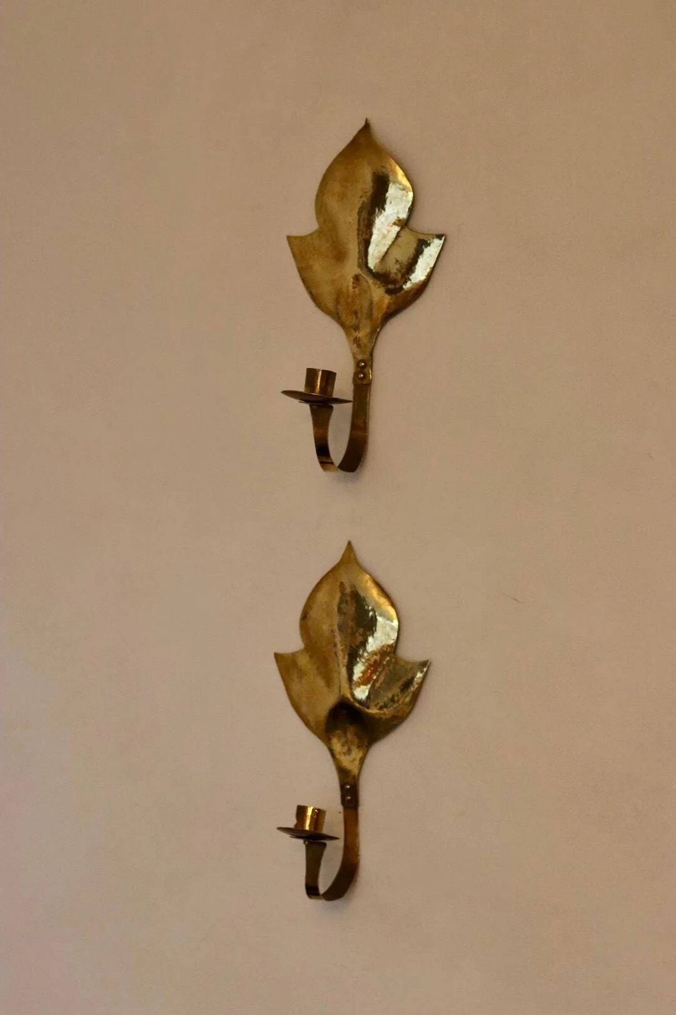Pair of mid-century Swedish brass sconces