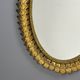 Midcentury bohemian hollywood regency spanish gilt metal sun mirror, 1960s