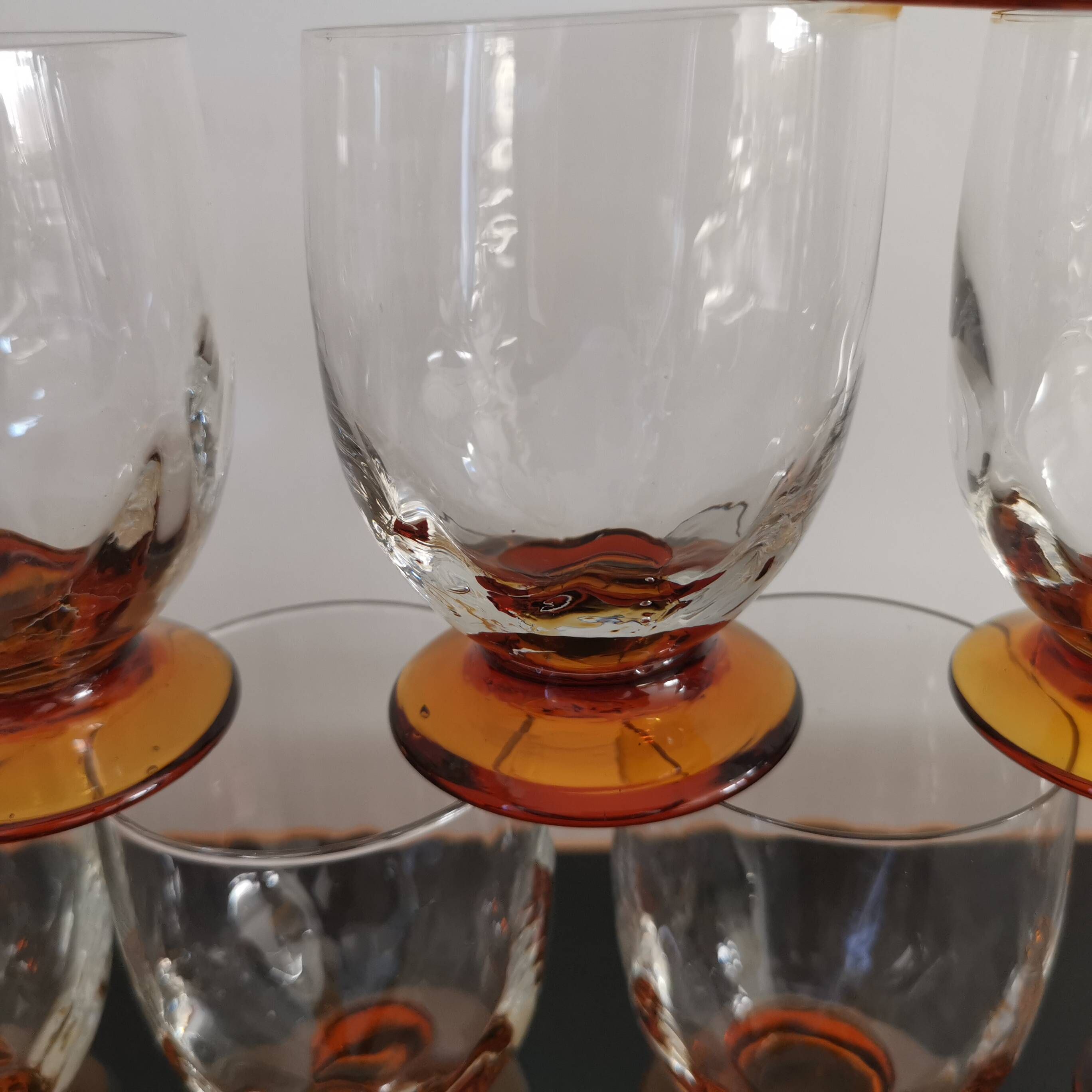 10 Art-Deco red wine glasses blown 1930