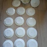 12 antique flat plates + HBCM soup tureen