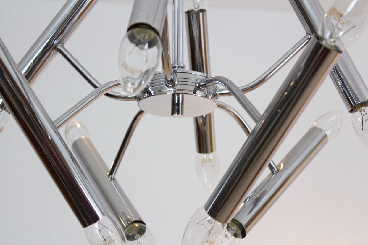 Geometrical chrome chandelier by Boulanger